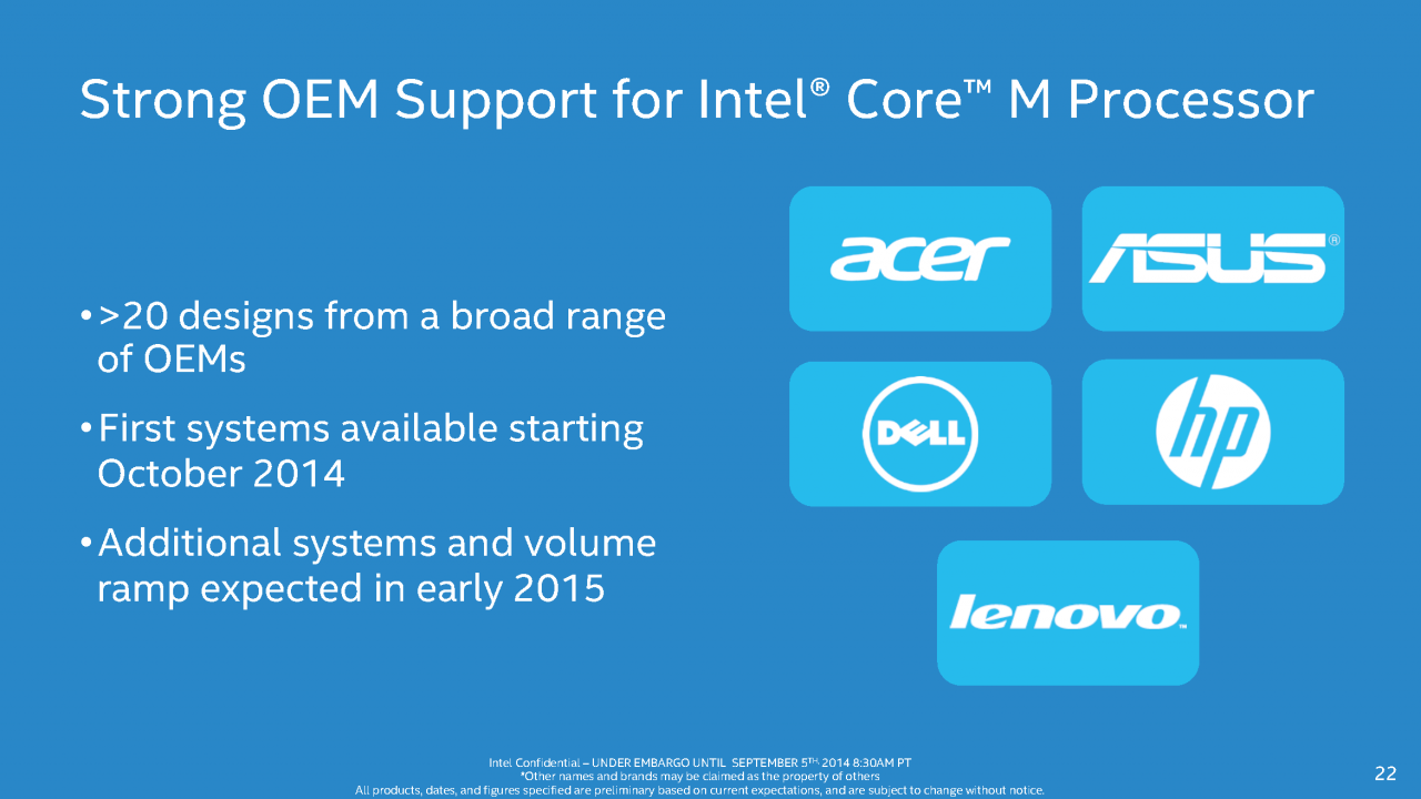 [05/09/2014] Intel Core M: Broadwell-Y offiziell veröffentlicht, Endgeräte ab Oktober, Massenproduktion in H1/2015 (21)