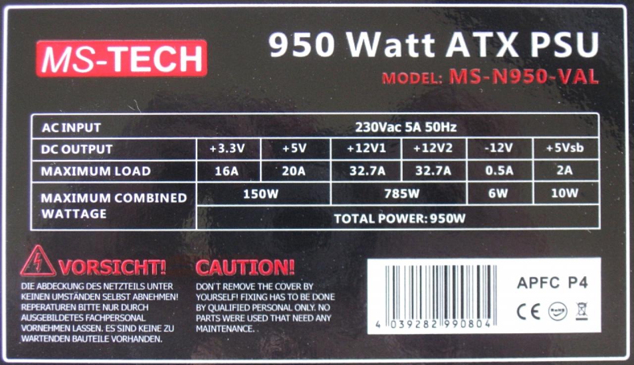 [23/09/2014] MS-Tech Value Edition 950W: PCGHX-Test an der Chroma (4)