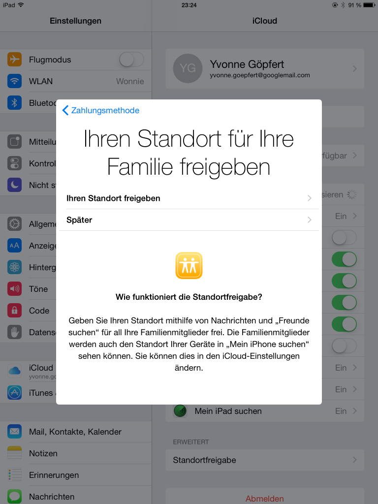 [18/09/2014] iOS 8: Standortfreigabe für die Familie