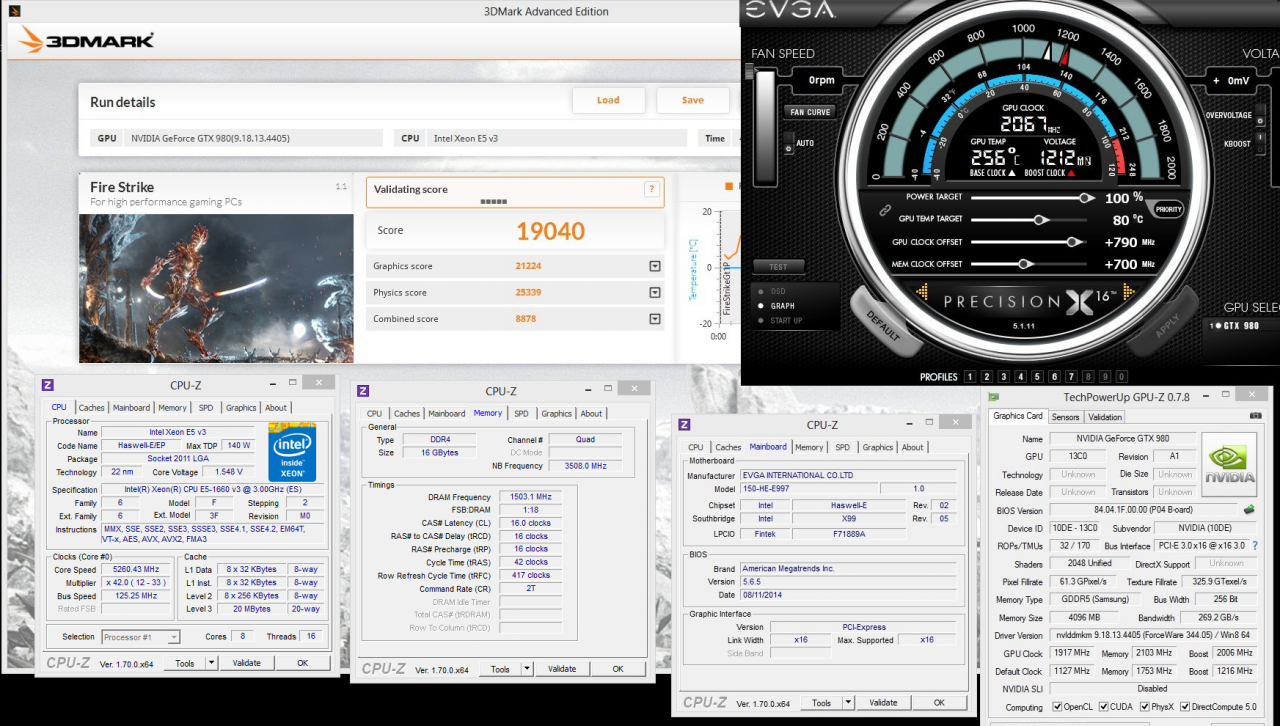 [19/09/2014] Geforce GTX 980: EVGA, K|NGP|N und TiN übertakten Karte auf 2.067 MHz
