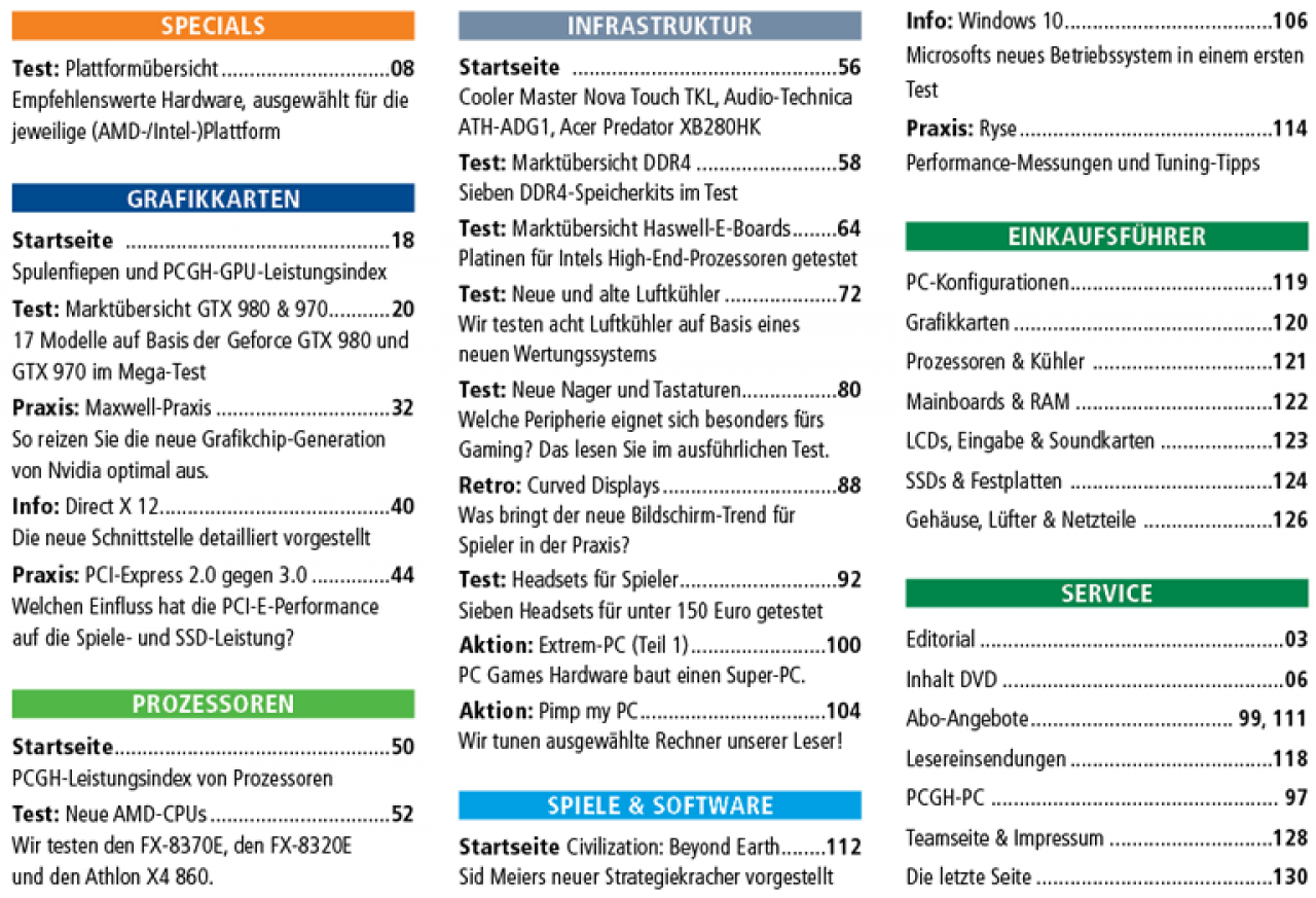 [28/10/2014] Heft-Inhalt PCGH 12/2014