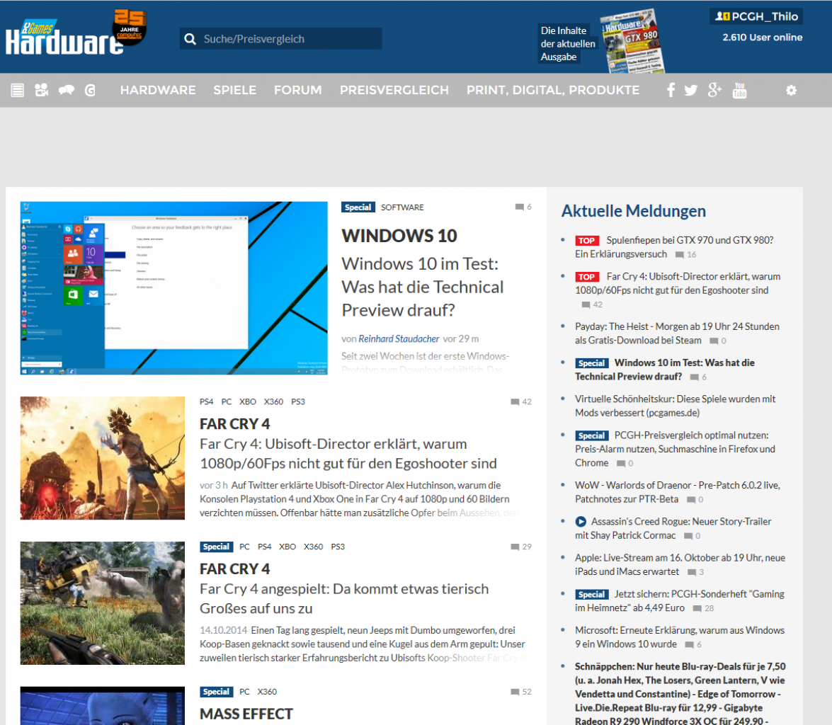 [15/10/2014] Und auch das war 2014: PC Games Hardware bekommt eine neue Webseite und spaltet die Community. Die einen sind zufrieden, die anderen hassen es. Es wird emotional, es wird laut, es wird aber auch vieles wieder gut. Der Krawall, der entstanden ist, zeigt auch, dass viele noch mit dem Herzen dabei sind. Das ist gut so und deswegen geht's im neuen Jahr weiter mit unserem 