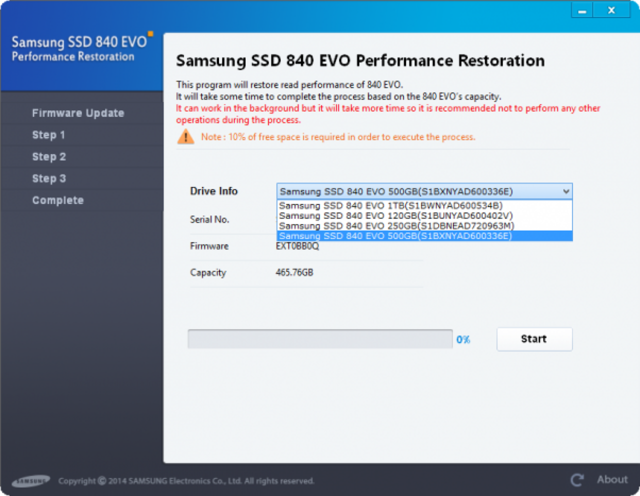 [15/10/2014] Samsung SSD 840 Evo Performance Restoration Tool löst Problem mit alten Daten