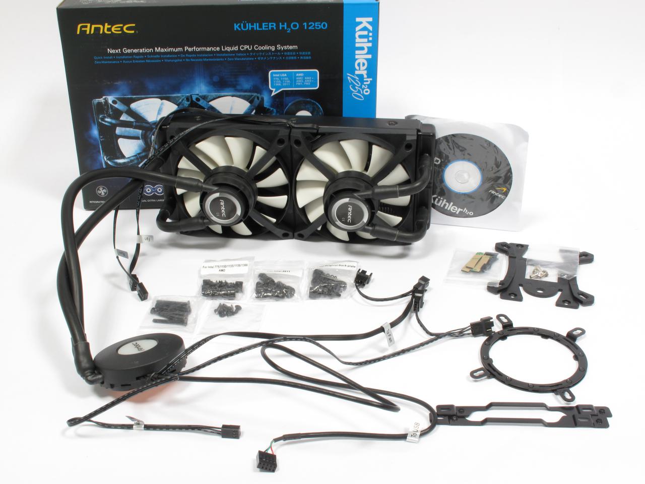 [31/10/2014] Antec Kühler H2O 1250: Verpackungsinhalt