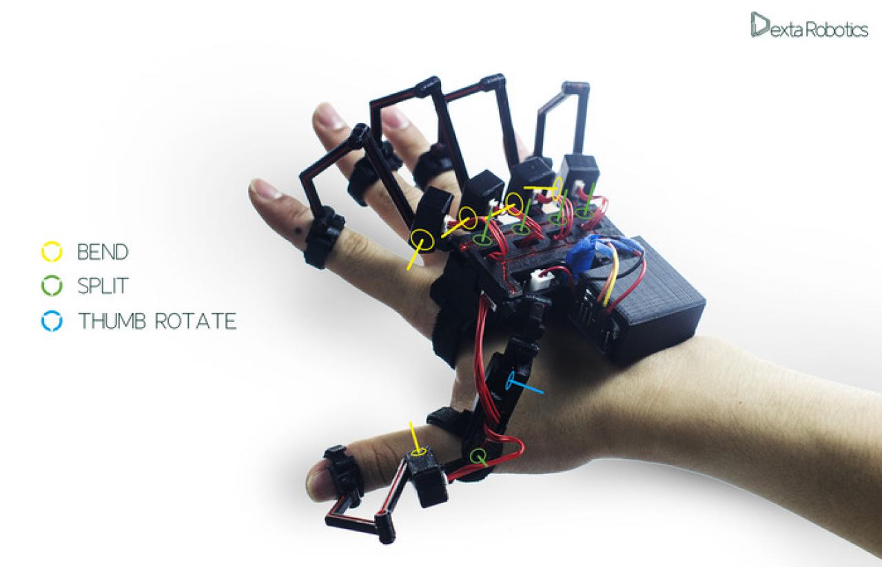 [25/10/2014] Exoskelett für die Hand auf Kickstarter: Dexmo lässt Grenze zwischen Wirklichkeit und virtueller Welt ab 75 Dollar verschwinden.