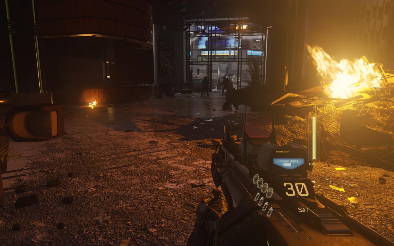 [03/11/2014] Call of Duty: Advanced Warfare - Sparflamme: Diese Lichtquelle wirft nur in eine Richtung Schatten. Das wirkt befremdlich.
