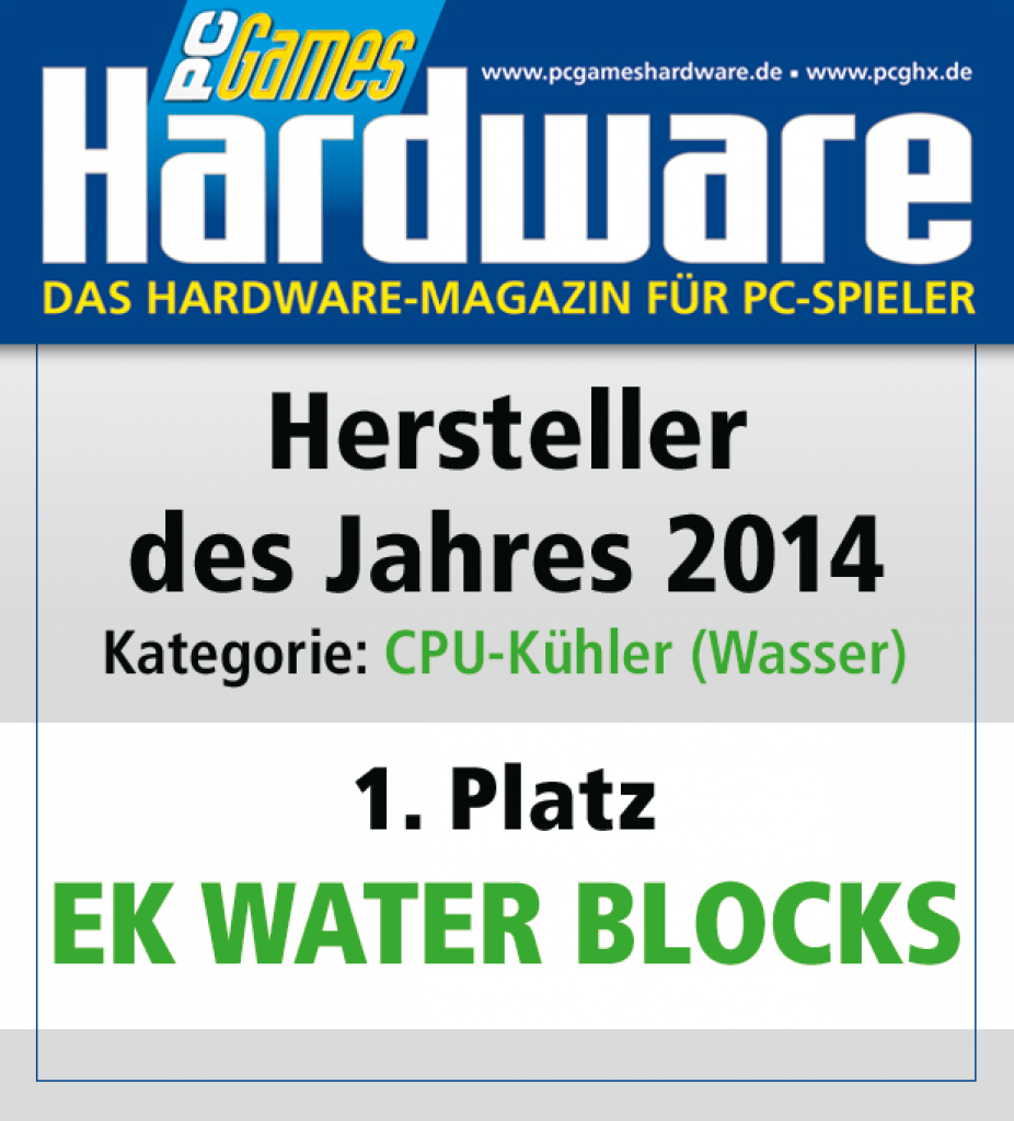 [27/01/2015] AWARD CPU Kühler Wasser Platz 1 EK Water Blocks