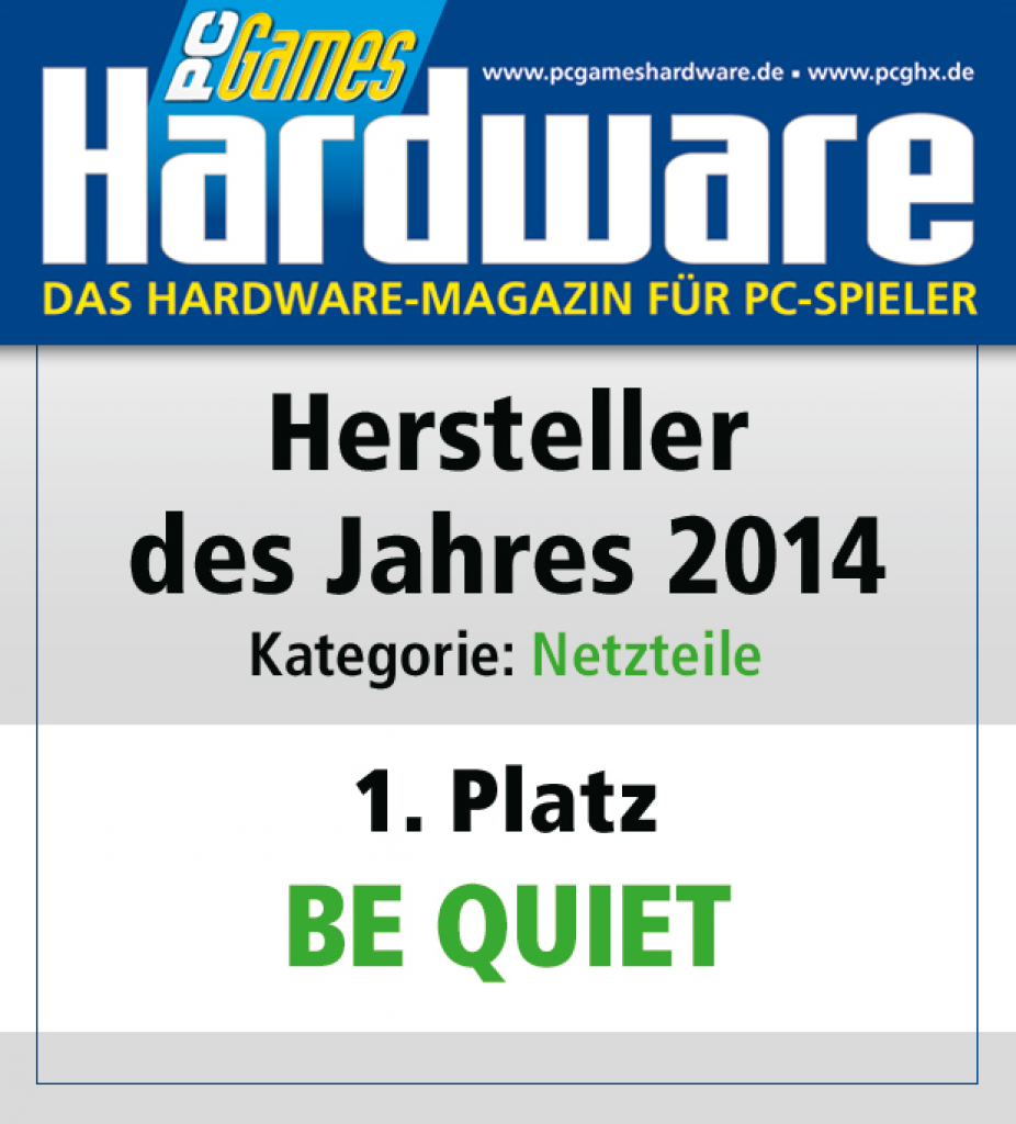 [27/01/2015] AWARD Netzteile Platz 1 Be quiet