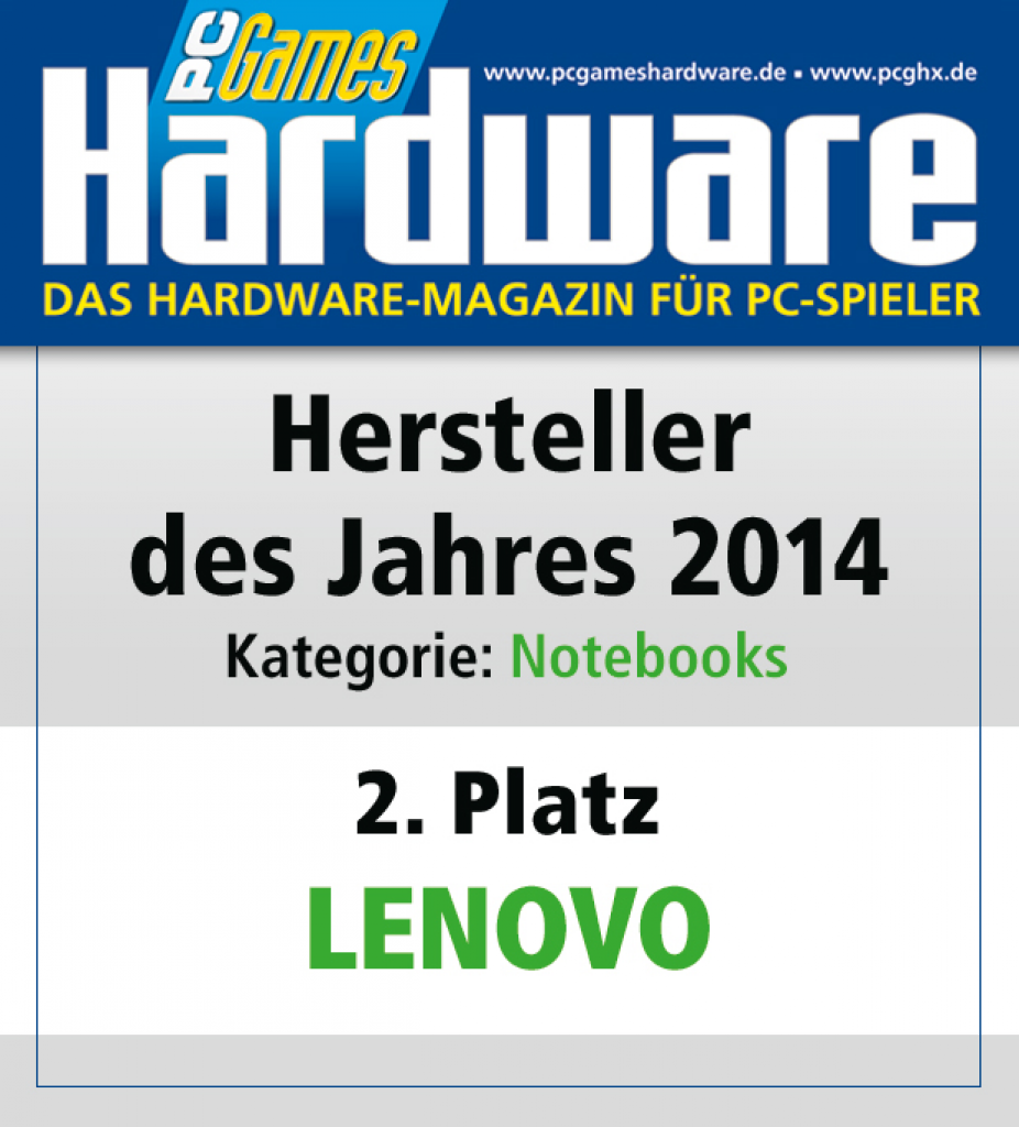 [27/01/2015] AWARD Notebooks Platz 2 Lenovo