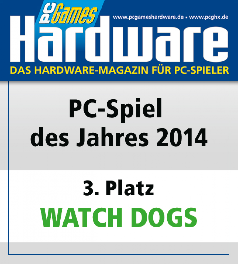 [27/01/2015] AWARD PC Spiel des Jahres Platz 3 Watch Dogs