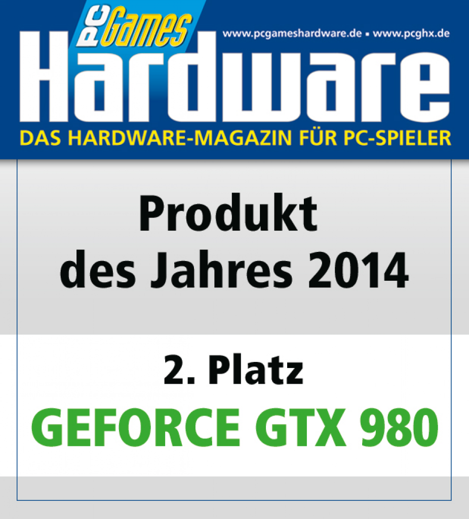 [27/01/2015] AWARD Produkt des Jahres Platz 2 Geforce GTX 980