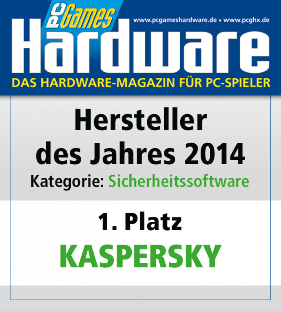 [27/01/2015] AWARD Sicherheitssoftware Platz 1 Kaspersky