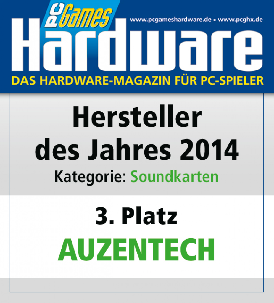 [27/01/2015] AWARD Soundkarten Platz 3 Auzentech