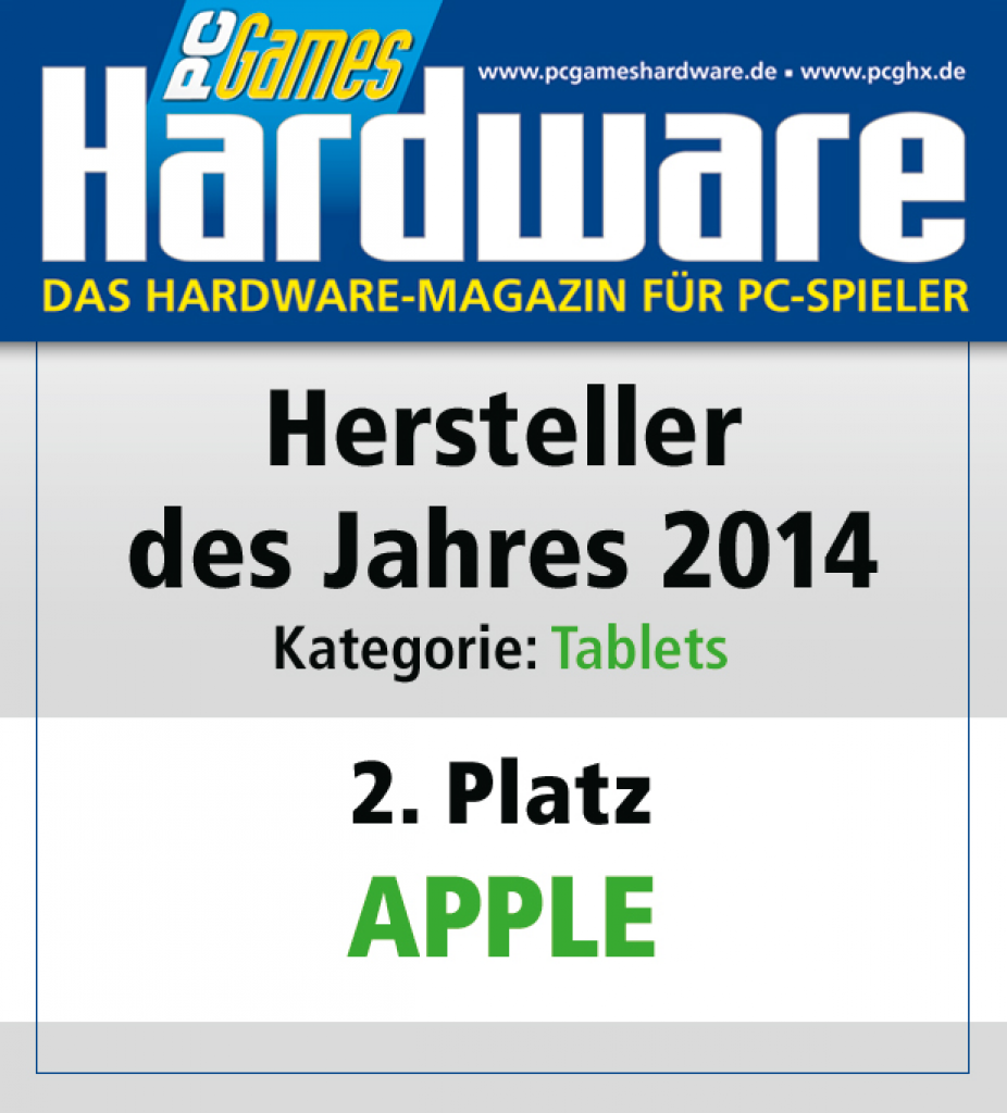 [27/01/2015] AWARD Tablets Platz 2 Apple