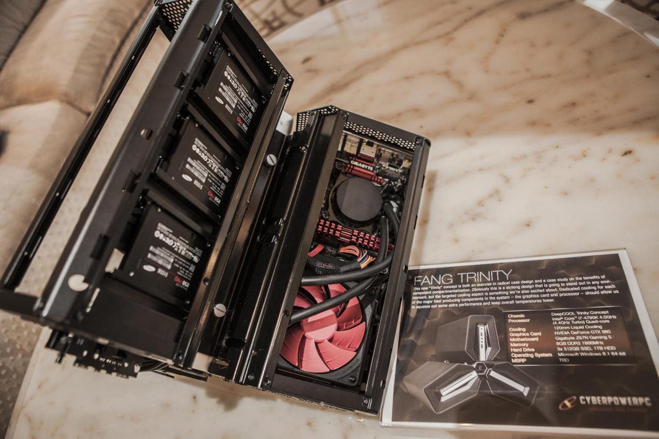 [08/01/2015] Cyberpowerpc Fang Trinity: Dreigeteiltes Gehäuse im 