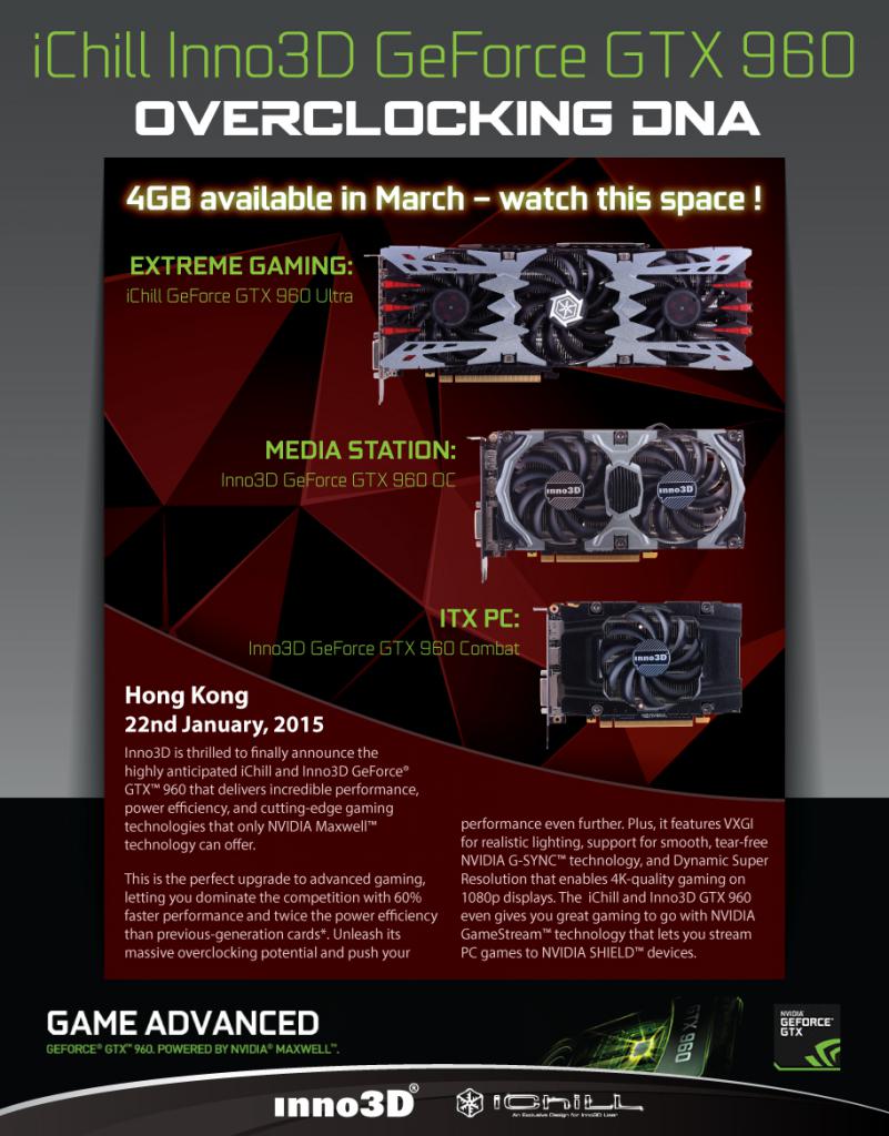 [22/01/2015] GTX 960: Inno3D kündigt 4-GiByte-Versionen für März an