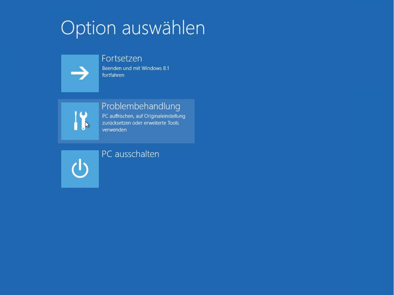 [15/01/2015] Medthode 1: Wählen Sie im folgenden Bildschirm den Punkt 