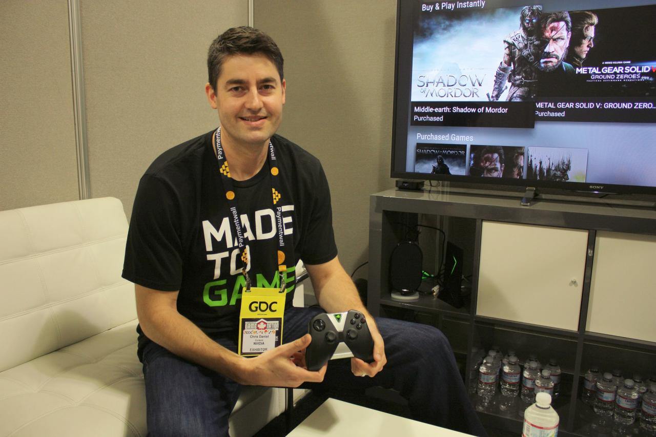 [13/03/2015] Wird so schnell nicht durstig: Chris Daniels, Nvidias Senior Product Manager für Shield-Produkte.