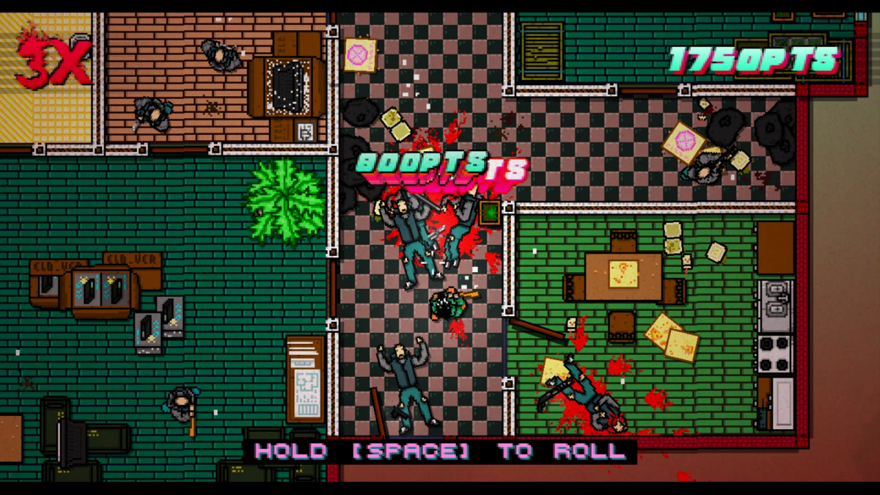 Hotline Miami ist kein 3D-Spiel wie GTA 2 eines war. Auch fällt die Open-World heraus. Gemeinsame Design-Entscheidungen sind allerdings nicht von der Hand zu weisen.