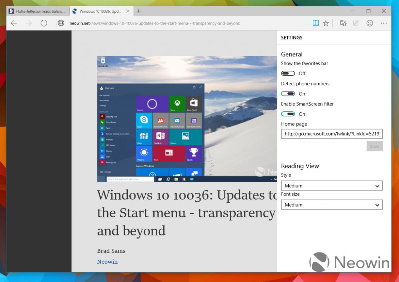 [21/03/2015] Windows 10: Bilder aus dem Lesemodus des Internet Explorer-Nachfolgers Spartan (1)