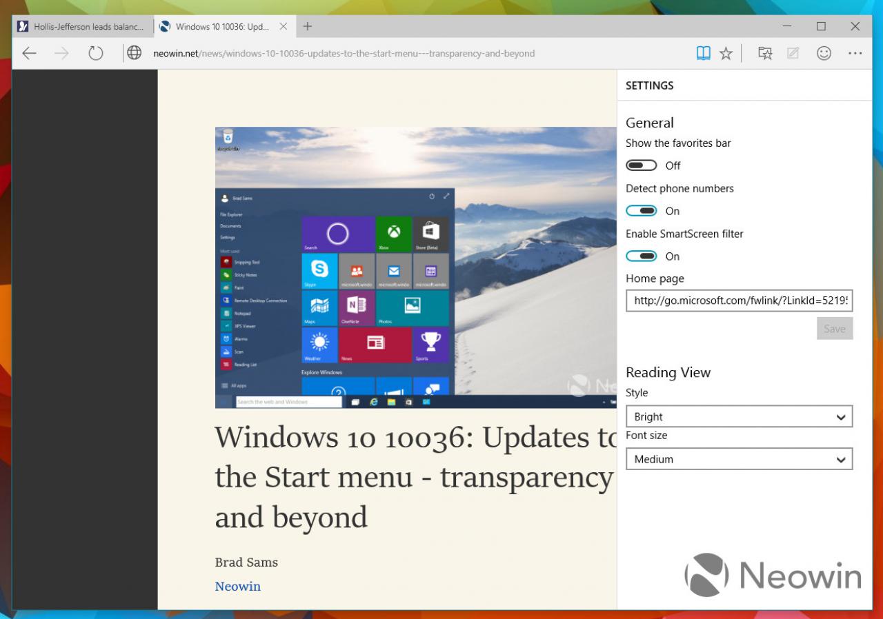 [21/03/2015] Windows 10: Bilder aus dem Lesemodus des Internet Explorer-Nachfolgers Spartan (2)