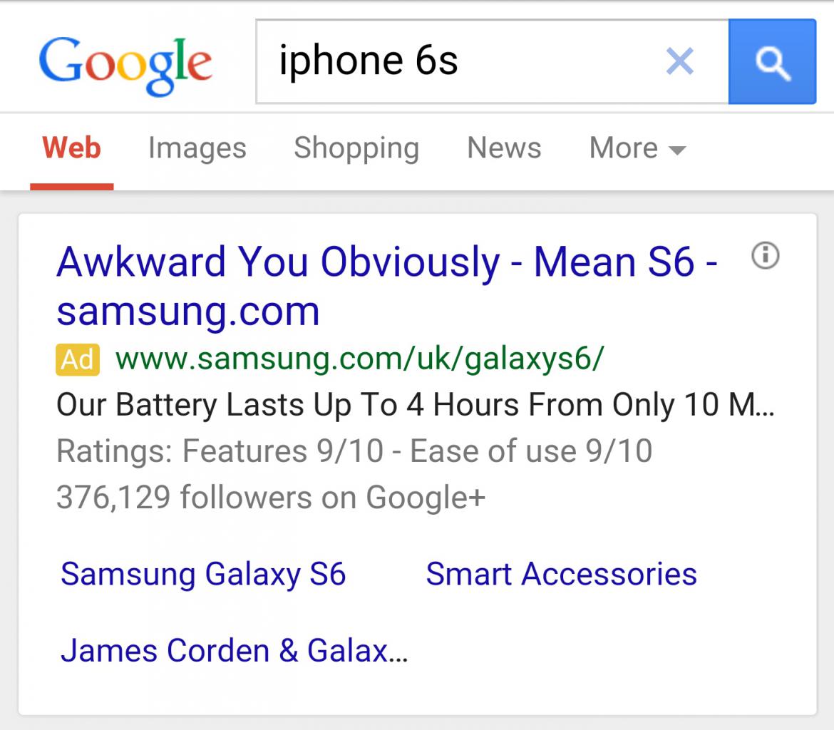 [30/04/2015] Samsung nutzt die Spekulationen zu einem iPhone 6s für eigene Werbezwecke.
