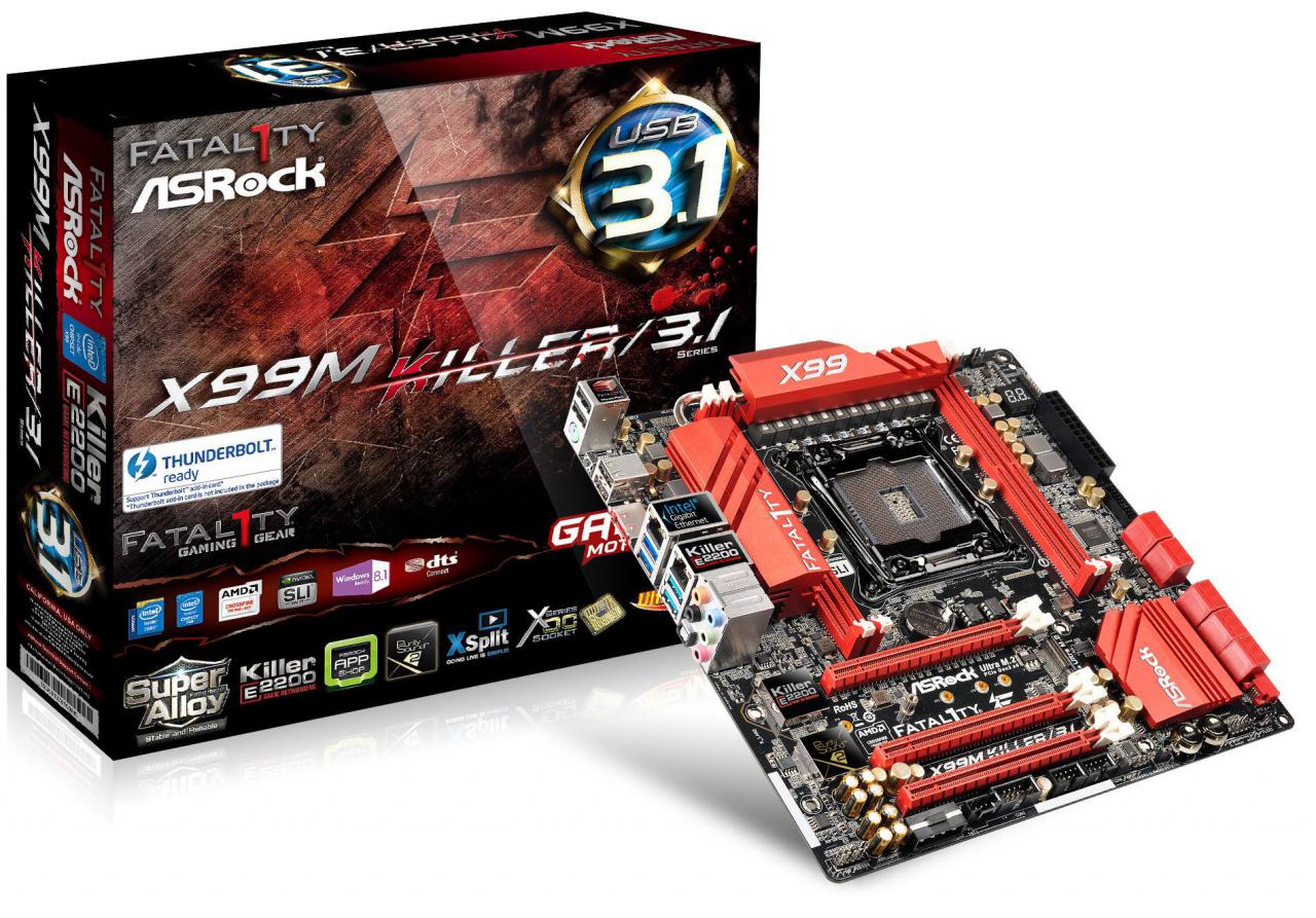 [07/04/2015] Asrock Fatal1ty X99M Killer/3.1: 2011-3-Mainboard mit USB 3.1 und OC-Sockel (4)