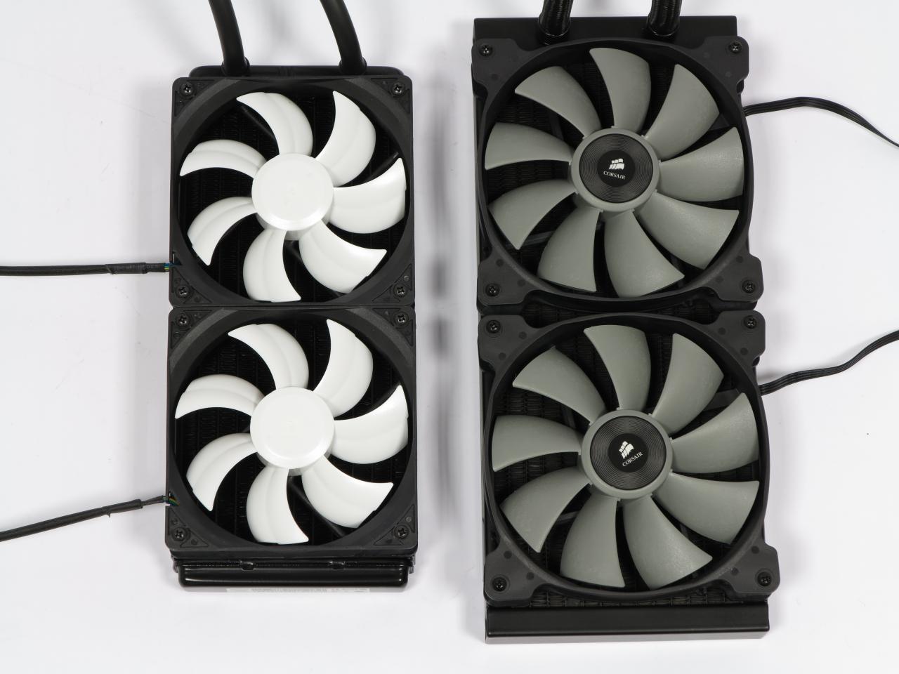 [24/04/2015] Im Vergleich zu 2×120-mm-Radiatoren bietet die Corsair H110i GT einen deutlich größeren Querschnitt, im Vergleich zu Luftkühlern sowieso.