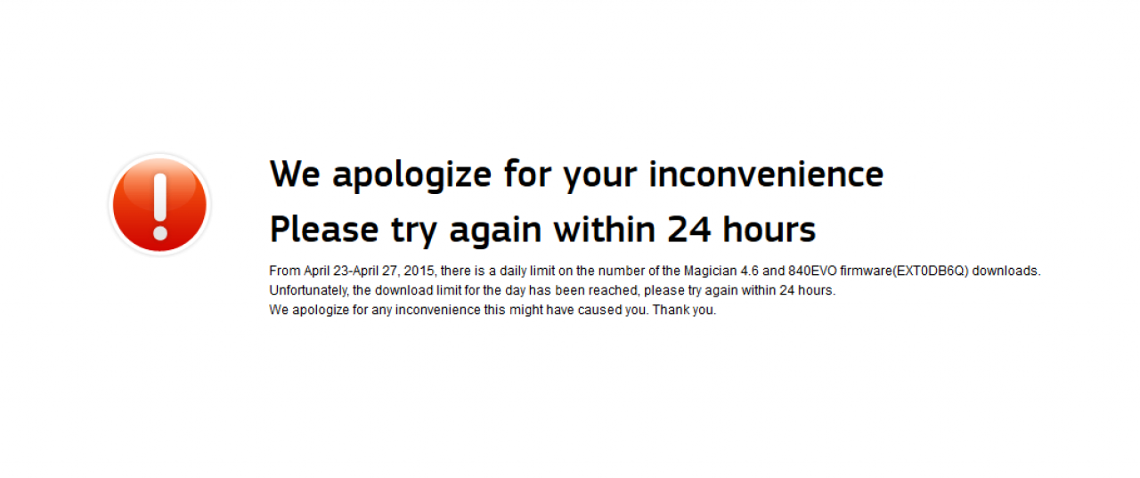 [24/04/2015] Samsung: Download derzeit nicht verfügbar
