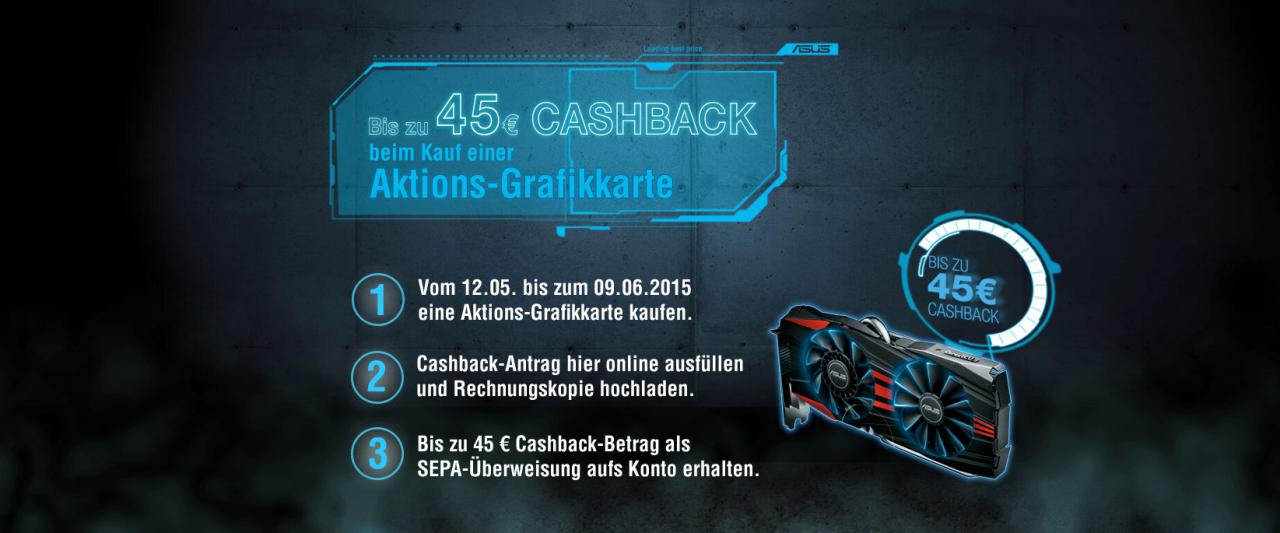 [15/05/2015] Asus Cashback-Aktion: Bis zu 45 Euro auf Grafikkarten, Broadwell-K auch schon dabei