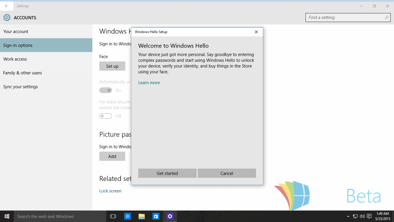 [24/05/2015] Windows 10 Build 10125 bietet einige interessante Veränderungen wie beispielsweise Windows Hello. (1)