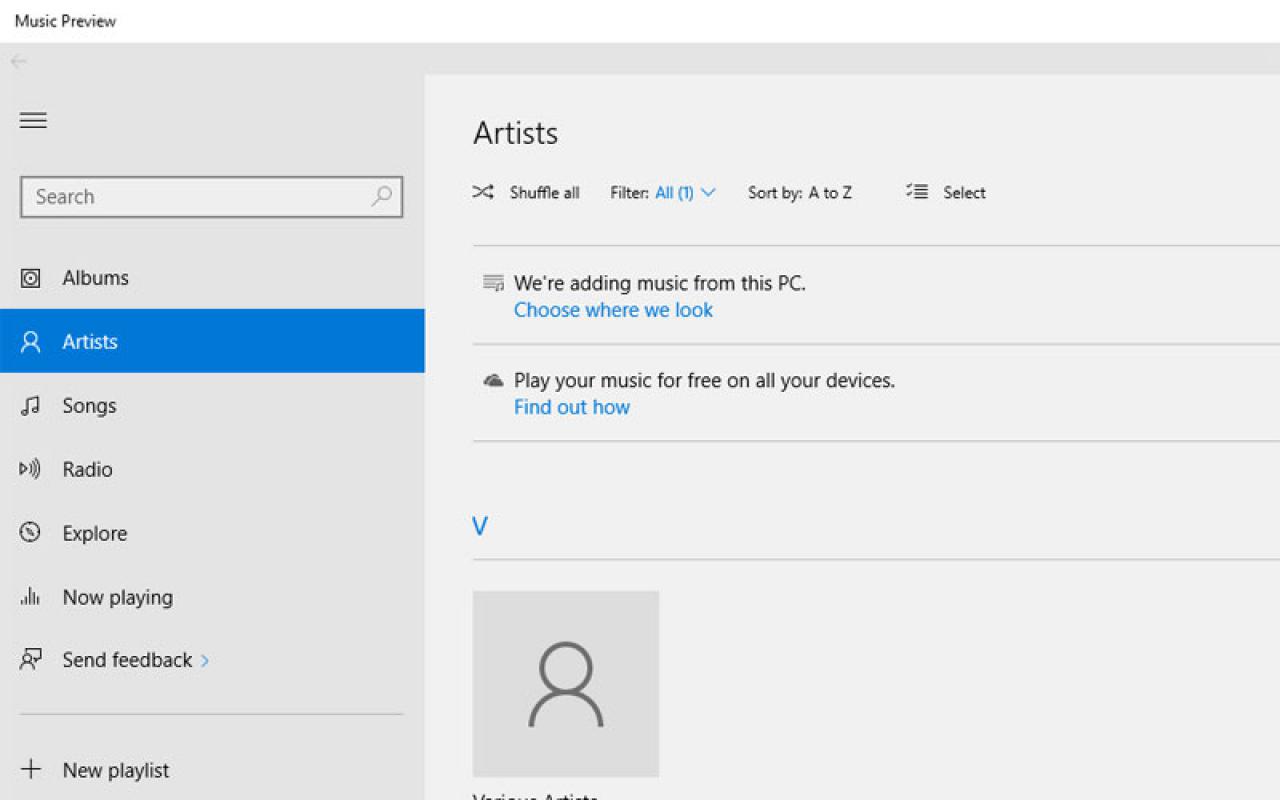 [26/05/2015] Windows 10: Das alte Design der Musik-App