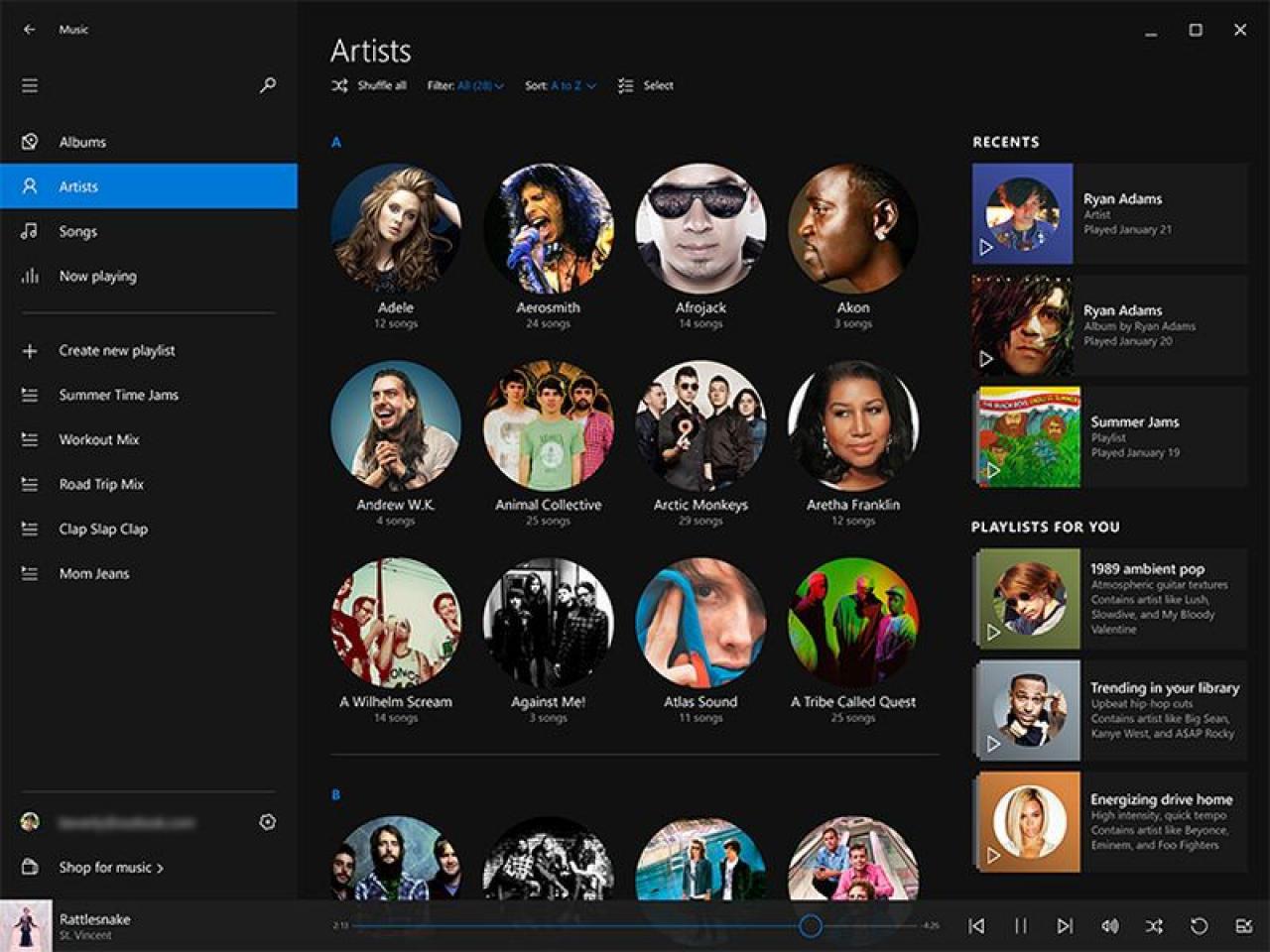 [26/05/2015] Windows 10: Neues Design der Musik-App