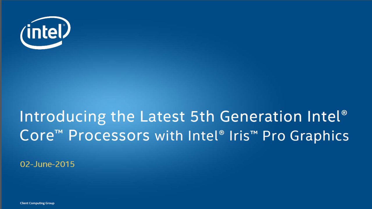 [01/06/2015] 5th Gen Intel Core Processor Computex Press Deck Final 1 