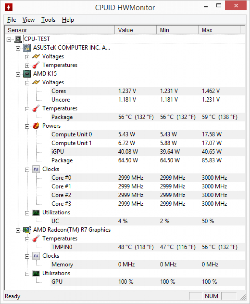 [30/06/2015] AMD A10 7870K (HWMonitor) im Leerlauf
