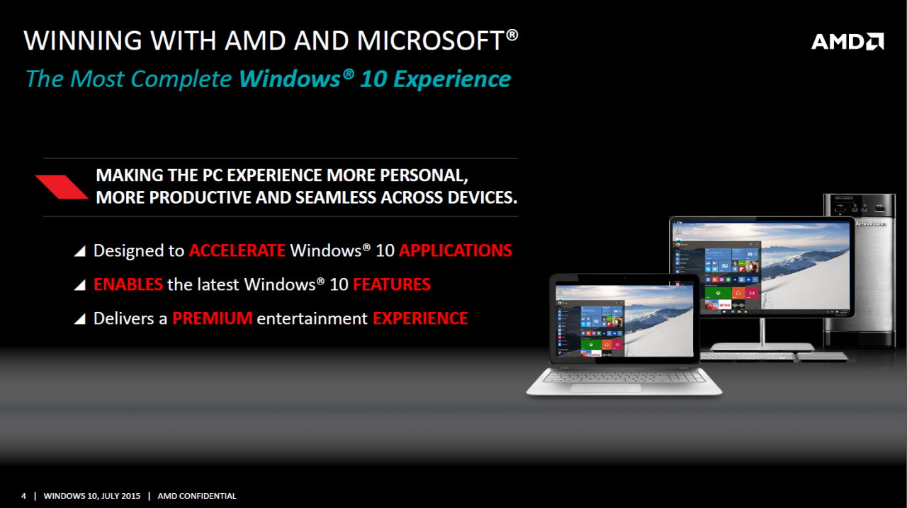 [28/07/2015] AMD über Windows 10: APUs bieten die 