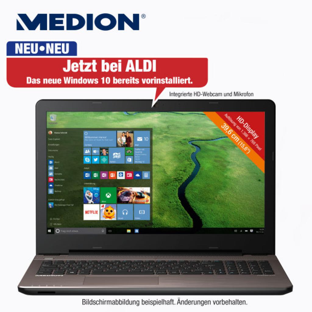 [22/07/2015] Windows 10: Aldi zum Release mit zwei Notebooks und einem Desktop-PC von Medion