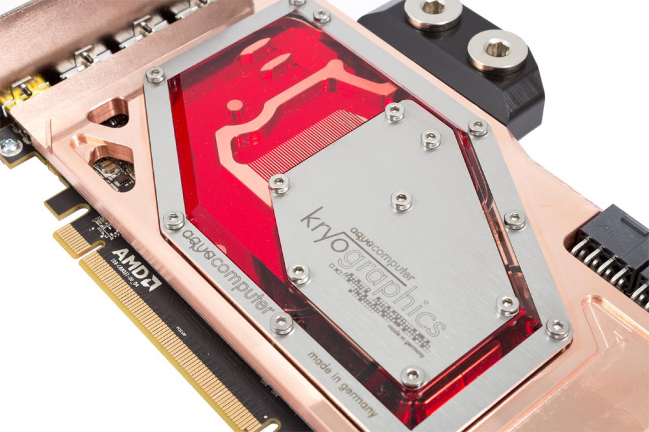 [13/07/2015] AMD Radeon R9 Fury X: Aqua Computers Wasserkühler deckt das ganze PCB ab (1)