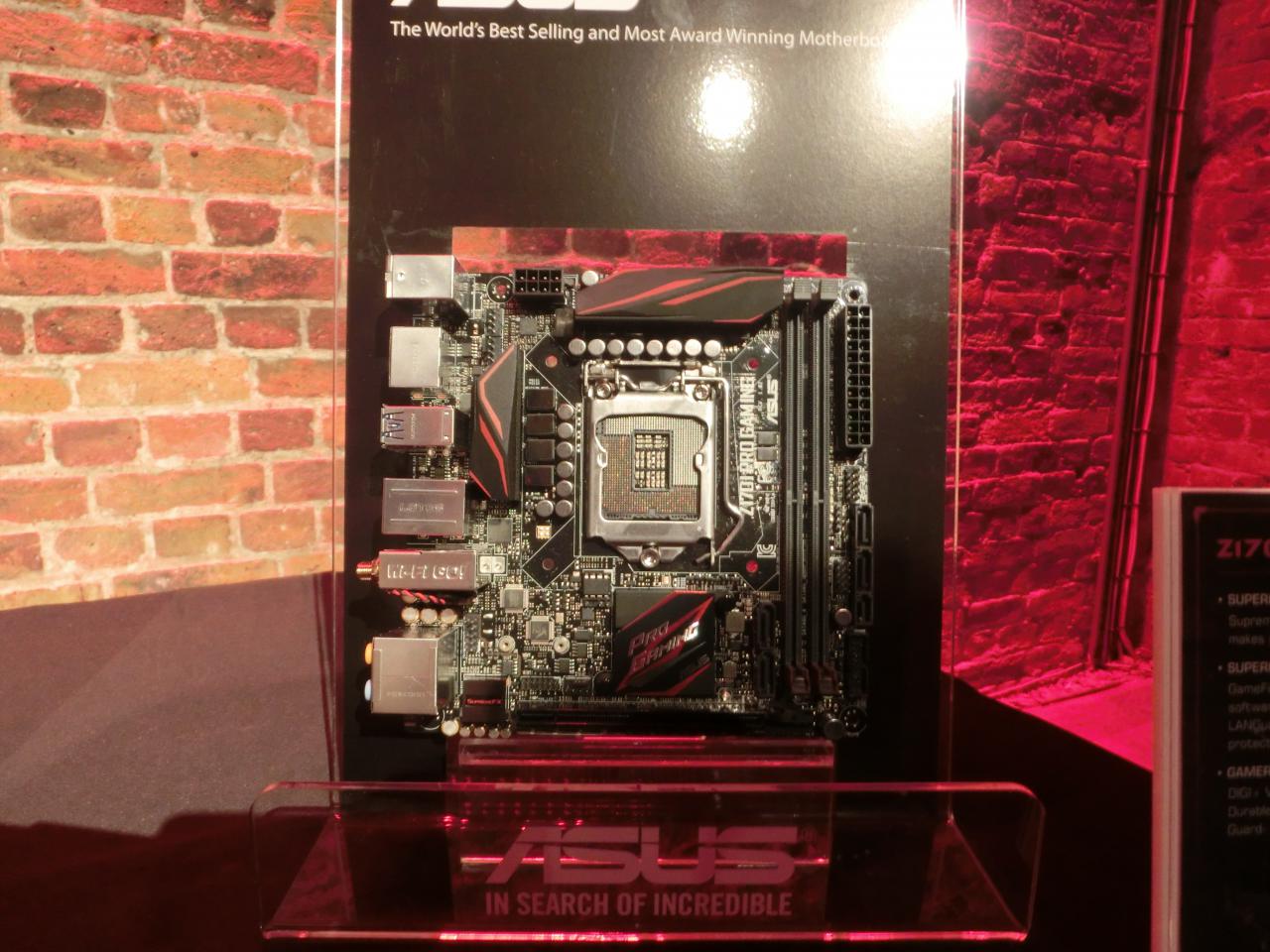 [29/07/2015] Mit dem Z170I Pro Gaming gehört auch ein ITX-Mainboard zu Asus' Skylake Launch-Portfolio.