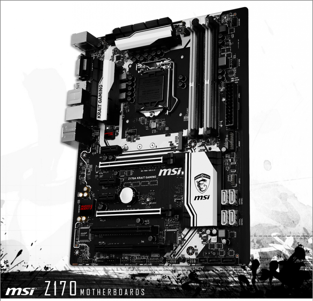[13/07/2015] MSI Z170 Krait: Schwarz-weißes Mainboard für i7-6700K & i5-6600K