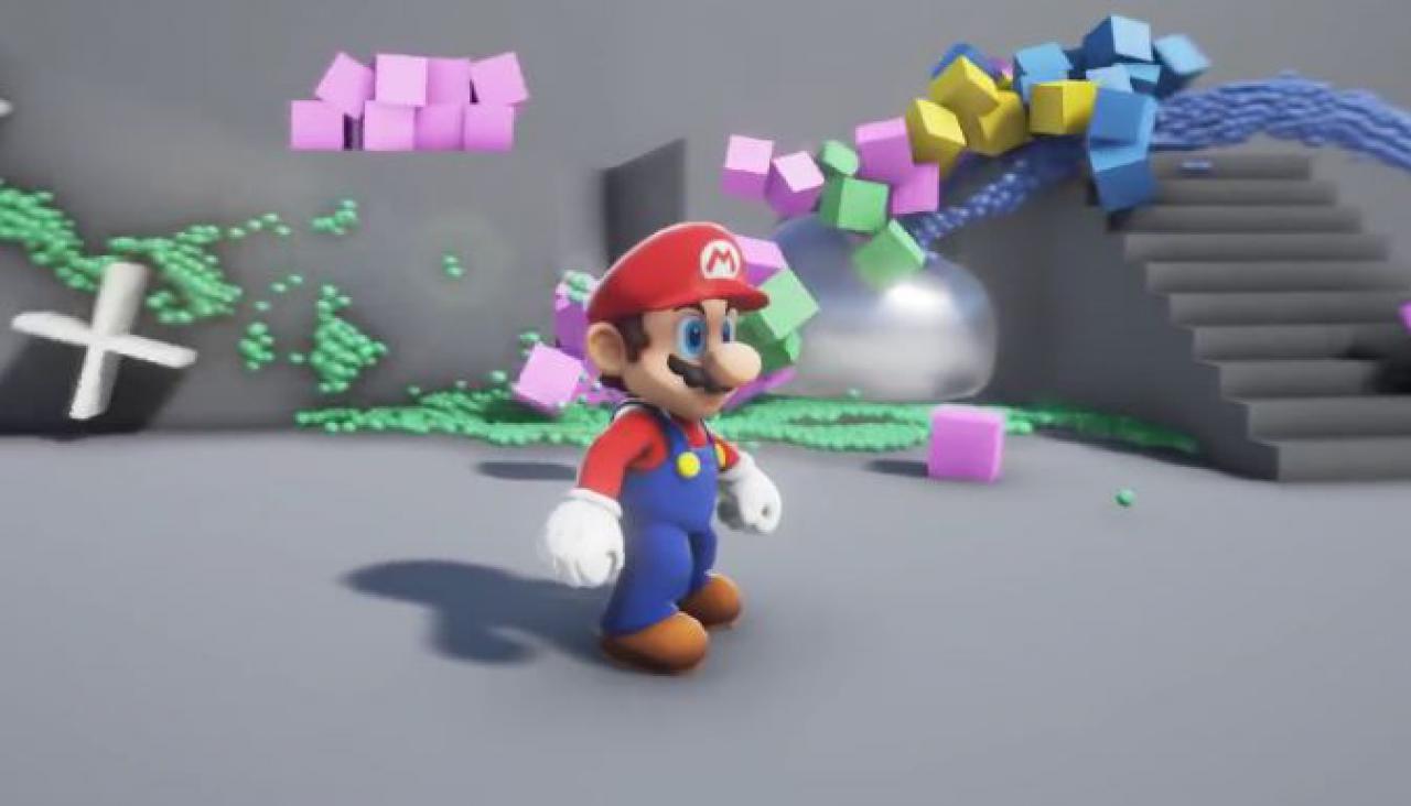 [06/07/2015] Die Mario-Physik-Demo wurde mit der UE4 und Nvidia Flex erstellt.