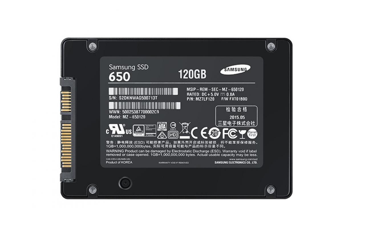 [22/07/2015] Samsung SSD 650 mit 120 GByte und 3D V-NAND für OEMs