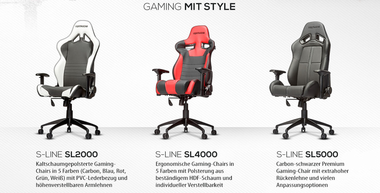 [21/07/2015] Vertagear S-Line: Neuer Anbieter von Gaming-Stühlen ruft mindestens 250 Euro auf