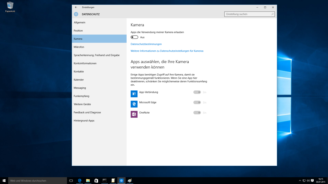 [30/07/2015] Windows 10: Datenschutz-Einstellungen (4)