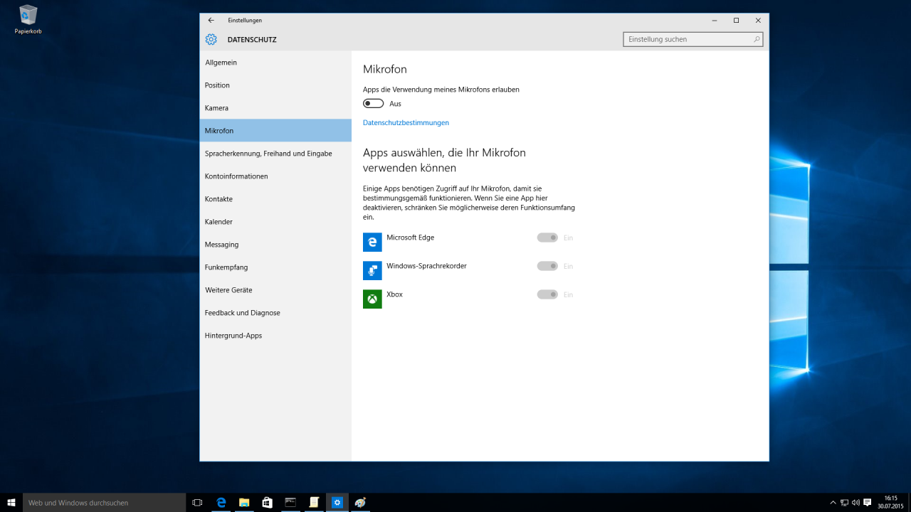 [30/07/2015] Windows 10: Datenschutz-Einstellungen (5)