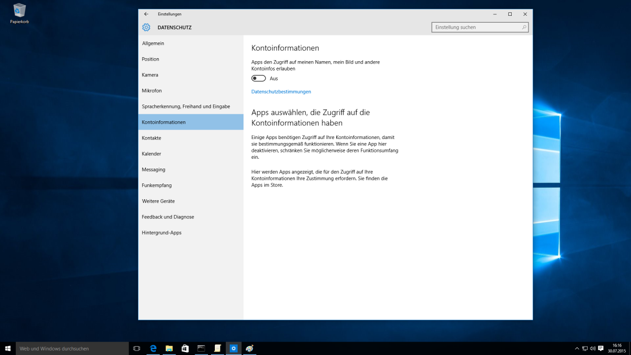 [30/07/2015] Windows 10: Datenschutz-Einstellungen (7)