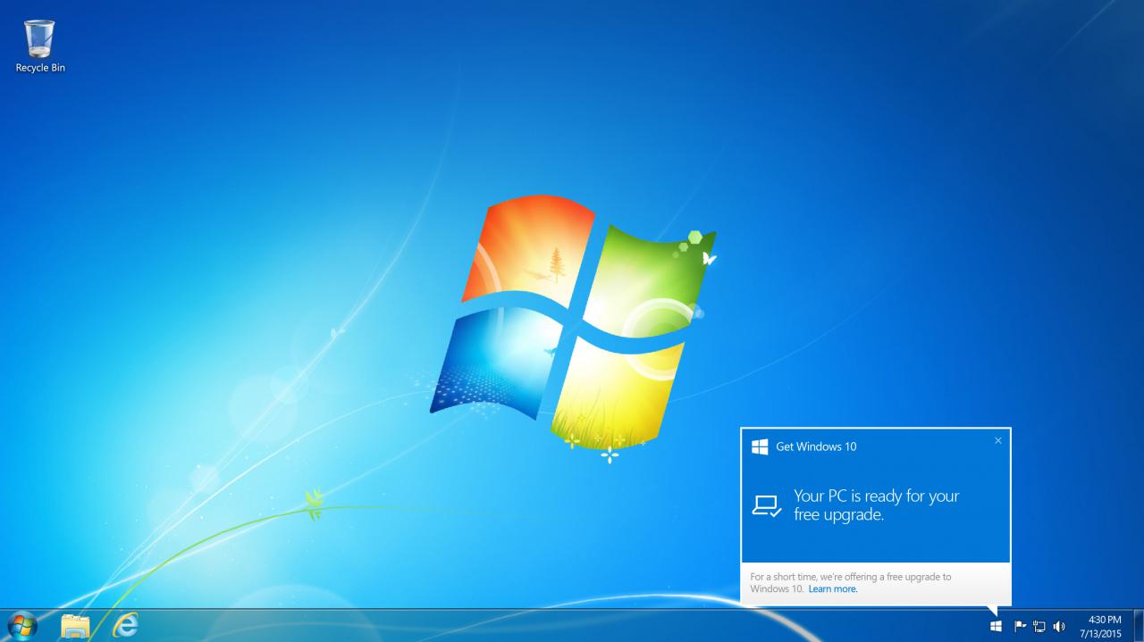 [03/07/2015] Upgrade auf Windows 10: Microsoft sucht die richtige Bedrohung-Balance und warnt vor Windows 7