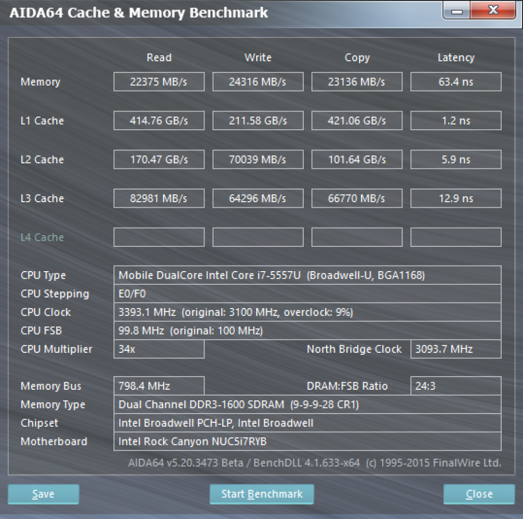 [08/07/2015] NUC5 mit Core i7-5557U: AIDA64 Cachemem-Ergebnis