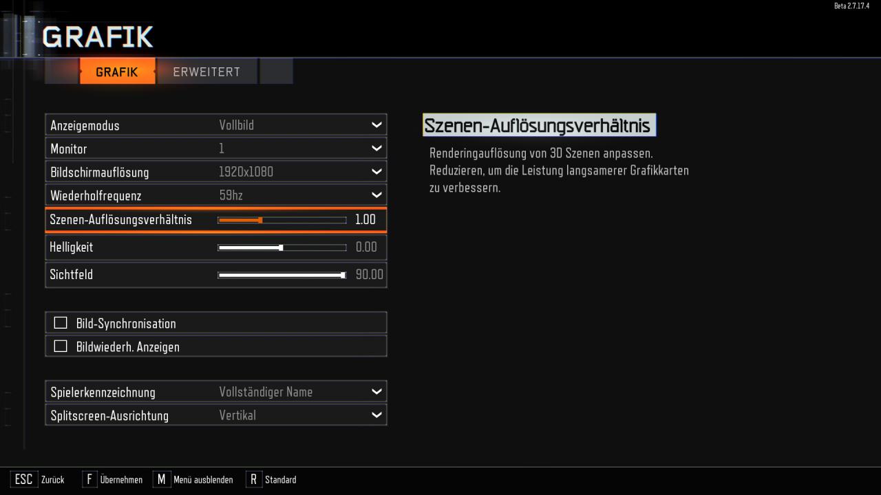 Call of Duty Black Ops 3 MP-Beta - Grafikmenü
