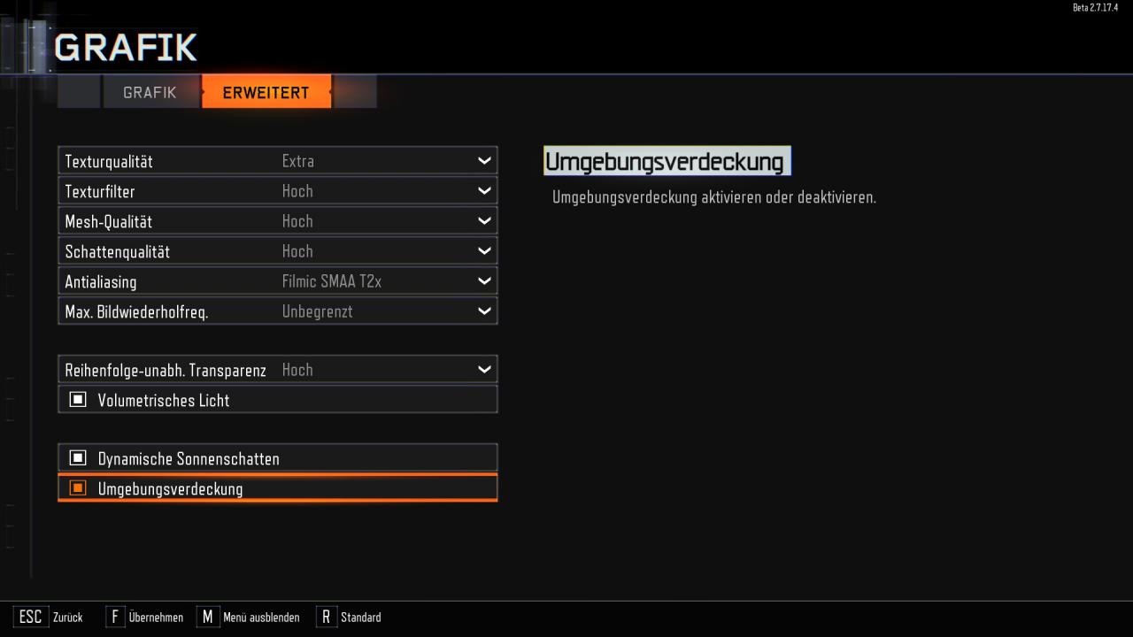 Call of Duty Black Ops 3 MP-Beta - Erweitertes Grafikmenü